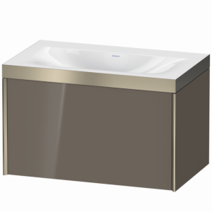 Duravit XViu Waschtisch-Unterschrank XV4610NB189P 80x48cm, 1 Auszug, champagner matt, Rahmen P, flannel grey hochglanz