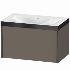 XViu Duravit vasque XV4610NB290P 80x48cm, 2000 , noir mat, Cadres P, flanelle gris soie mat