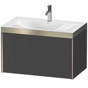 Duravit XViu Meuble XV4610OB149P 80x48cm, 2000 gigogne, 2000 trou de coulée, champagne mat, Cadres P, mat graphite
