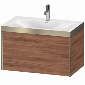 Duravit XViu Meuble XV4610OB179P 80x48cm, 2000 gigogne, 2000 trou de coulée, champagne mat, Cadres P, noyer naturel