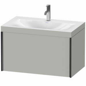 Duravit XViu Meuble XV4610OB207C 80x48cm, 2000 gigogne, 2000 trou de coulée, noir mat, Cadres C, mat gris béton