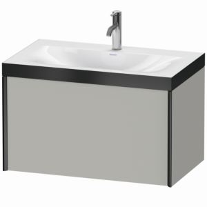 Duravit XViu Meuble XV4610OB207P 80x48cm, 2000 gigogne, 2000 trou de coulée, noir mat, Cadres P, mat gris béton