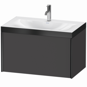 Duravit XViu Meuble XV4610OB249P 80x48cm, 2000 gigogne, 2000 trou de coulée, noir mat, Cadres P, mat graphite