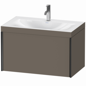 XViu Duravit vasque XV4610OB290C 80x48cm, coulissant 2000 2000 , noir mat, Cadres C, flanelle gris soie mat