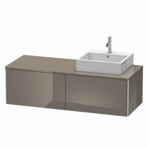 Duravit XSquare Waschtisch-Unterschrank XS4903R8989 140x40x54,8cm, 2 Auszüge, rechts, Flannel Grey hochglanz