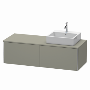 Duravit XSquare Duravit XS4903R9292 140x40x54.8cm, 2 tiroirs, à droite, gris pierre satiné mat