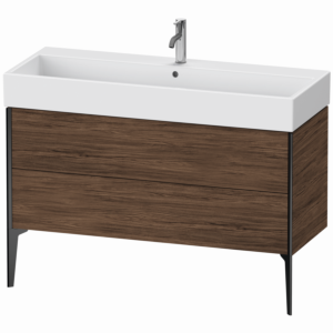 Duravit XViu vanity unit XV45380B221 118.4 x 45.4 x 49.3 cm, dark walnut, 2 drawers, matt black