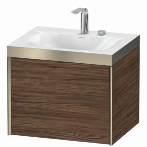 XViu Duravit vasque XV4609EB121P 60x48cm, 2000 , 2 trous pour robinetterie, champagne mat, Cadres P, noyer foncé