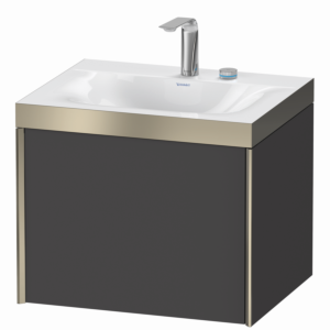 XViu Duravit vasque XV4609EB149P 60x48cm, 2000 , 2 trous pour robinetterie, champagne mat, Cadres P, graphite mat