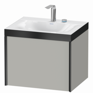 XViu Duravit vasque XV4609EB207P 60x48cm, 2000 , 2 trous pour robinetterie, noir mat, Cadres P, gris béton mat