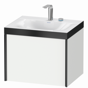 Duravit XViu vasque XV4609EB218P 60x48cm, 2000 , 2 trous pour robinetterie, noir mat, Cadres P, blanc mat