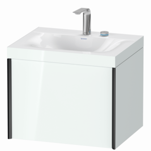 Duravit XViu vasque XV4609EB285C 60x48cm, 2000 , 2 trous pour robinetterie, noir mat, Cadres C, blanc brillant