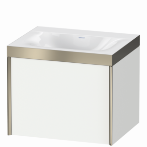 Duravit XViu Waschtisch-Unterschrank XV4609NB118P 60x48cm, 1 Auszug, ohne Hahnloch, champagner matt, Rahmen P, weiß matt