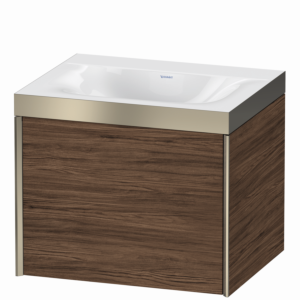 XViu Duravit vasque XV4609NB121P 60x48cm, 2000 , sans trou pour robinet, champagne mat, Cadres P, noyer foncé