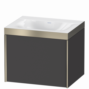 XViu Duravit vasque XV4609NB149P 60x48cm, 2000 , sans trou pour robinet, champagne mat, Cadres P, graphite mat