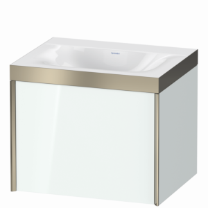 Duravit XViu Waschtisch-Unterschrank XV4609NB185P 60x48cm, 1 Auszug, ohne Hahnloch, champagner matt, Rahmen P, weiß hochglanz