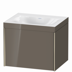 Duravit XViu vanity unit XV4609NB189C 60x48cm, 2000 pull-out, without tap hole, matt champagne, Rahmen C, flannel gray high gloss