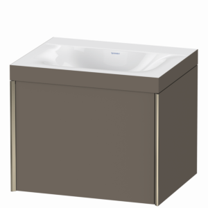 Duravit XViu Waschtisch-Unterschrank XV4609NB190C 60x48cm, 1 Auszug, ohne Hahnloch, champagner matt, Rahmen C, flannel grey seidenmatt