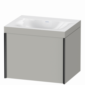 Duravit XViu vanity unit XV4609NB207C 60x48cm, 2000 pull-out, without tap hole, matt black, Rahmen C, matt concrete gray