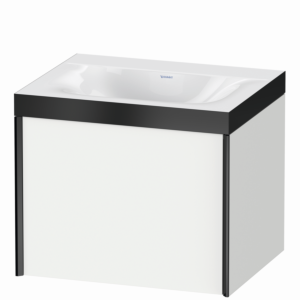 Duravit XViu Waschtisch-Unterschrank XV4609NB218P 60x48cm, 1 Auszug, ohne Hahnloch, schwarz matt, Rahmen P, weiß matt