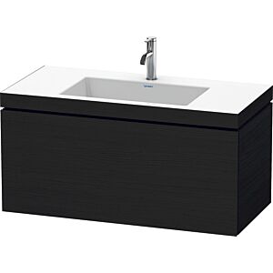 Duravit L-Cube Waschtisch-Unterschrank LC6918O1616 100 x 48 cm, 1 Hahnloch, Eiche schwarz, 1 Auszug
