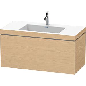 Duravit L-Cube Waschtisch-Unterschrank LC6918O3030 100 x 48 cm, 1 Hahnloch, Eiche natur, 1 Auszug