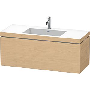 Duravit L-Cube Waschtisch-Unterschrank LC6919O3030 120 x 48 cm, 1 Hahnloch, Eiche natur, 1 Auszug