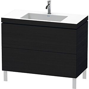 Duravit L-Cube Table de toilette LC6938O1616 100 x 48 cm, match3 trou de coulée, match0, 2 2000 - Eiche schwarz sur Eiche schwarz