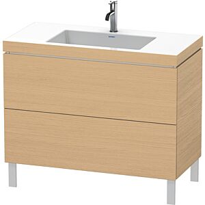 Duravit L-Cube Waschtisch-Unterschrank LC6938O3030 100 x 48 cm, 1 Hahnloch, Eiche natur, 2 Auszüge, bodenstehend