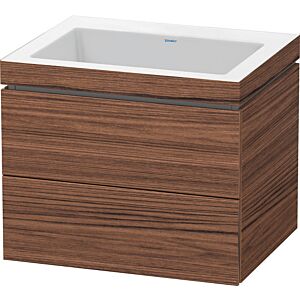 Duravit L-Cube Waschtisch-Unterschrank LC6926N2121 60 x 48 cm, ohne Hahnloch, nussbaum dunkel, 2 Schubkästen