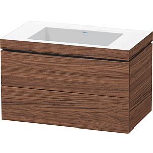 Duravit L-Cube vanity unit LC6927N2121 80 x 48 cm, without tap hole, dark walnut, 2 drawers