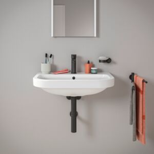 Duravit D-Code washbasin 2398650000 white high gloss, 650x460mm, with overflow, tap hole bank, tap hole