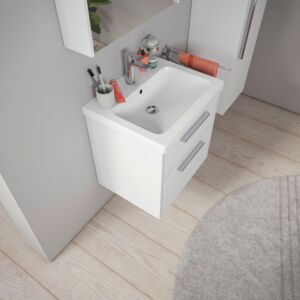 Duravit D-Code Waschtisch 2399650000 Weiß Hochglanz, 650x480mm, mit Überlauf, Hahnlochbank, Hahnloch