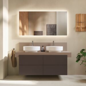 Duravit Balcoon Waschtisch-Unterschrank BA50170JGIG0000 wandhängend, 120 x 57 x 53,4 cm, Schieferbraun strukturiert, 4 Schubkästen