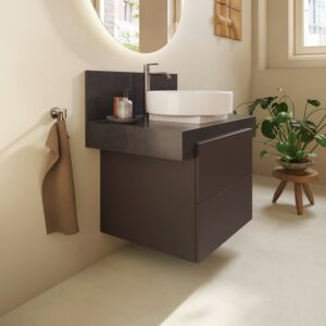 Meuble sous-vasque Duravit Balcon BA50320JGIG0000 , suspendu, 60 x 57 x 52,2 cm, brun ardoise texturé, 2 tiroirs