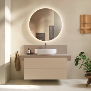 Console de balcon Duravit BA90570IFIF0000 100 x 55 x 37 cm, 1 découpe, vasque centrale, terre d&#39;ombre mate
