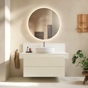 Console de balcon Duravit BA90580IDID0000 120 x 55 x 37 cm, 1 découpe, vasque centrale, ivoire mat
