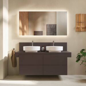 Duravit Balcoon Console BA90610IGIG0000 140 x 55 x 37 cm, 2 cutouts, basin on both sides, slate brown matt