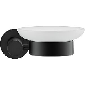 Duravit D-Code porte-savon 0099184600 position droite, Ø 108mm, noir mat, installation murale