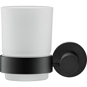 Duravit D-Code porte-gobelet en verre pour brosse à dents 0099194600 verre gauche, noir mat, Ø69 mm, suspendu au mur