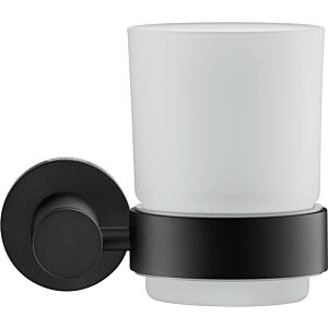 Duravit D-Code porte-gobelet en verre pour brosse à dents 0099204600 verre droit, noir mat, Ø69 mm, suspendu au mur