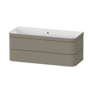 Duravit Happy D.2 Plus Möbelwaschtisch-Unterschrank HP4639N92920000 117,5x49cm, 2 Schubkästen, ohne Hahnloch, steingrau seidenmatt