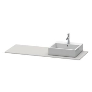 Duravit XSquare console XS060GR3939 140x55cm, with 2000 cut-out, right, Nordic white satin finish