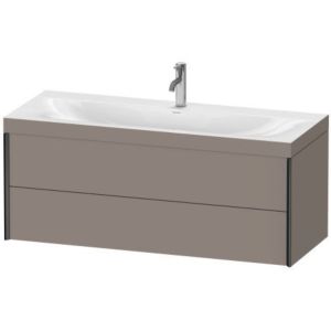 XViu Duravit vasque XV4617OB243C 120x48cm, 2 tiroirs, 2000 , noir mat, Cadres C, basalte mat