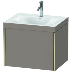 Duravit XViu vanity unit XV4609OB143C 60x48cm, 2000 pull-out, 2000 tap hole, matt champagne, Rahmen C, matt basalt