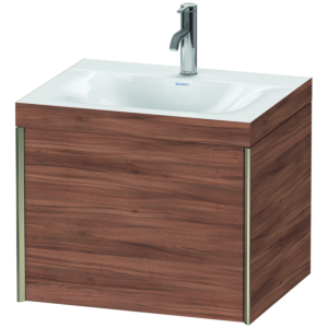 Duravit XViu Meuble XV4609OB179C 60x48cm, 2000 gigogne, 2000 trou de coulée, champagne mat, Cadres C, noyer naturel