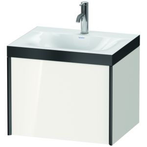 Duravit XViu vasque XV4609OB222P 60x48cm, coulissant 2000 2000 , noir mat, Cadres P, blanc brillant