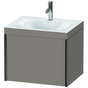 Duravit XViu vanity unit XV4609OB243C 60x48cm, 2000 pull-out, 2000 tap hole, matt black, Rahmen C, matt basalt