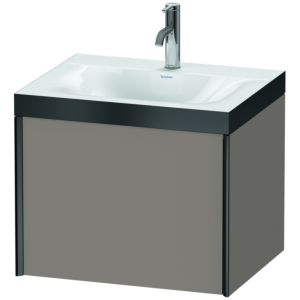 Duravit XViu Waschtisch-Unterschrank XV4609OB243P 60x48cm, 1 Auszug, 1 Hahnloch, schwarz matt, Rahmen P, basalt matt