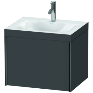 Duravit XViu Waschtisch-Unterschrank XV4609OB249C 60x48cm, 1 Auszug, 1 Hahnloch, schwarz matt, Rahmen C, graphit matt